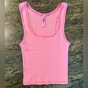 SKIMS cotton rib tank - bubble gum - size L